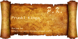 Prunkl Kinga névjegykártya